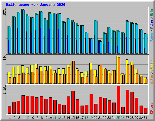 Daily usage for January 2020