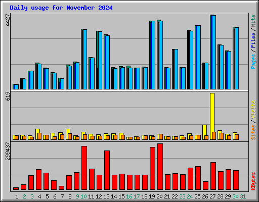 Daily usage for November 2024