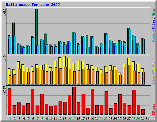 Daily usage for June 2025