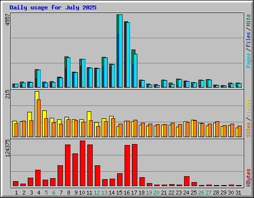 Daily usage for July 2025