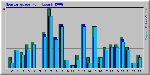 Hourly usage for August 2006