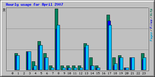 Hourly usage for April 2007
