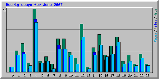 Hourly usage for June 2007