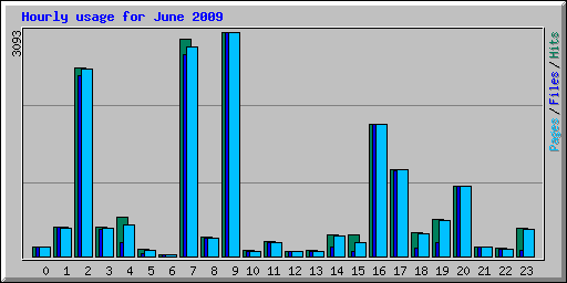 Hourly usage for June 2009