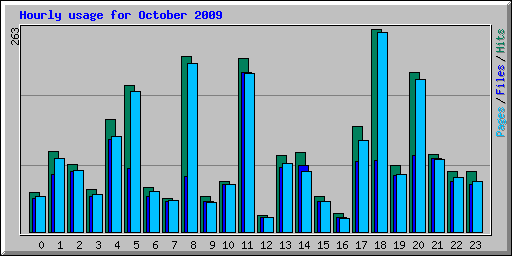 Hourly usage for October 2009