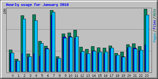Hourly usage for January 2010