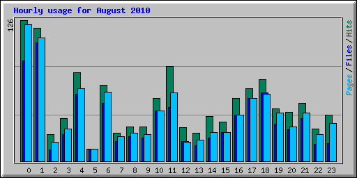 Hourly usage for August 2010