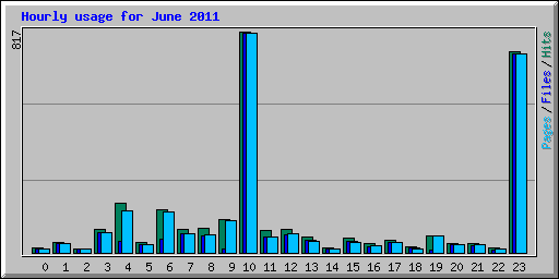 Hourly usage for June 2011