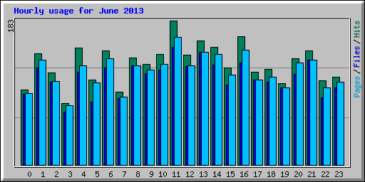 Hourly usage for June 2013