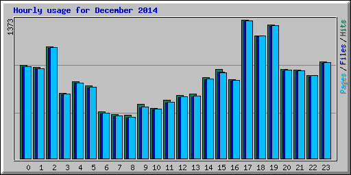 Hourly usage for December 2014