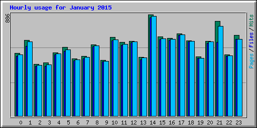 Hourly usage for January 2015