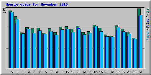 Hourly usage for November 2016
