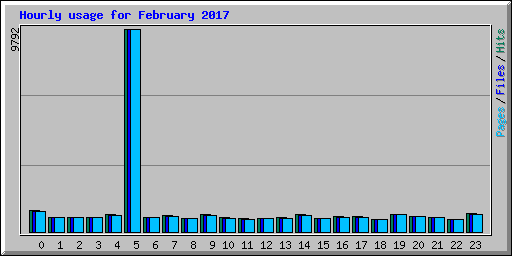 Hourly usage for February 2017
