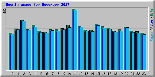 Hourly usage for November 2017