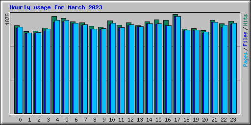 Hourly usage for March 2023