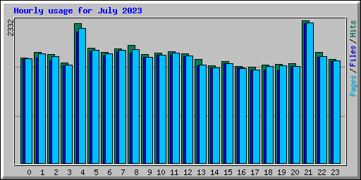 Hourly usage for July 2023