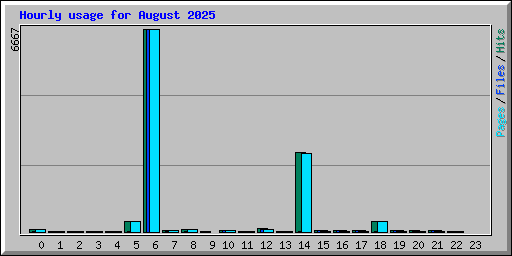 Hourly usage for August 2025