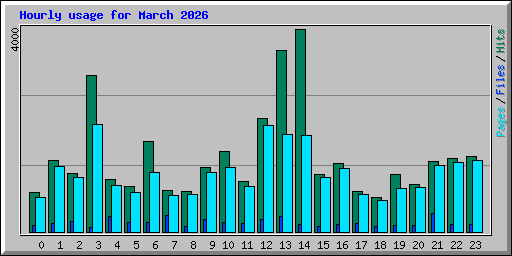 Hourly usage for March 2026
